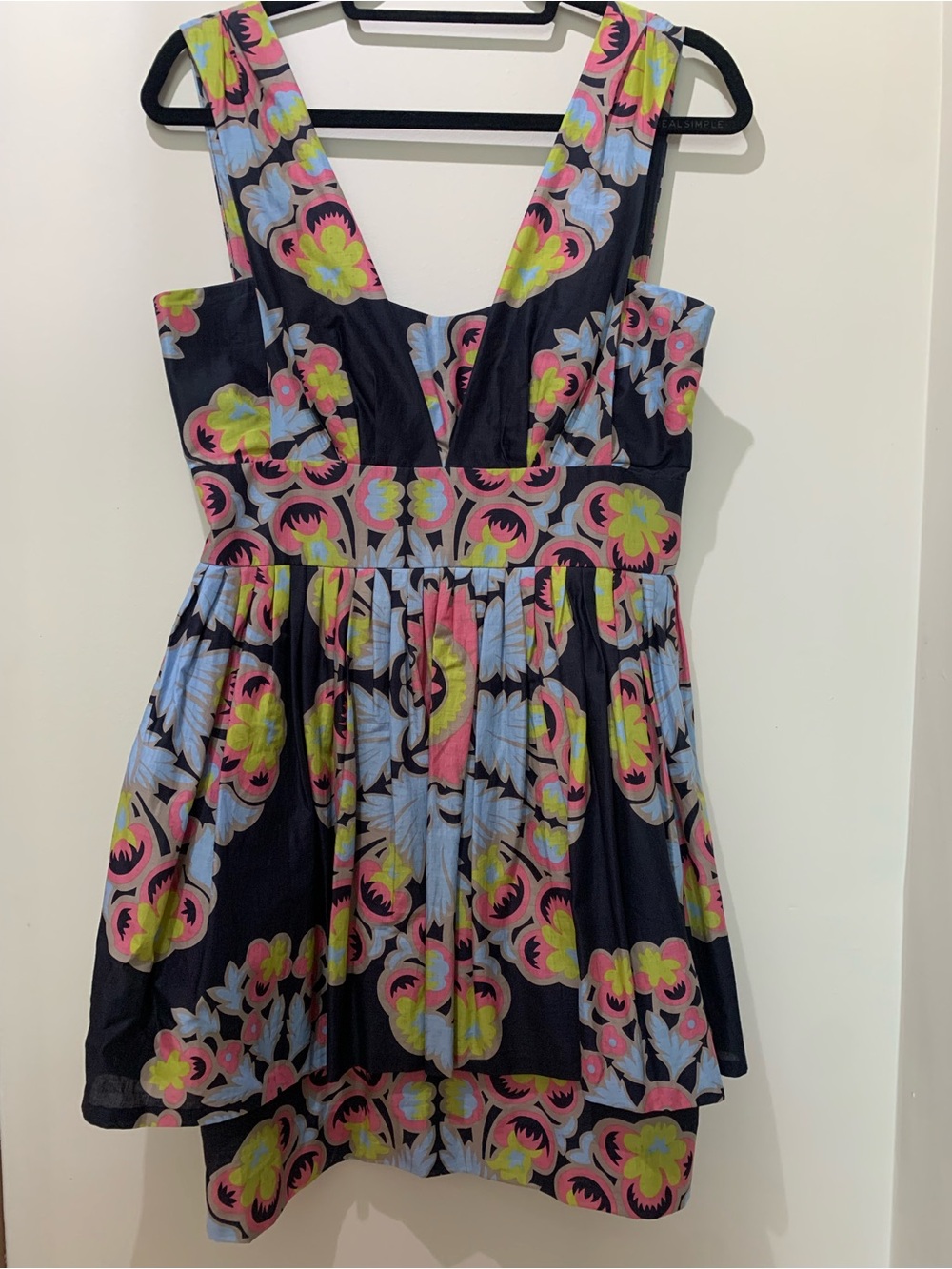 Leifsdottir Anthropologie Floral Sweetheart Mini Dress Vibrant Multicolor Size 8